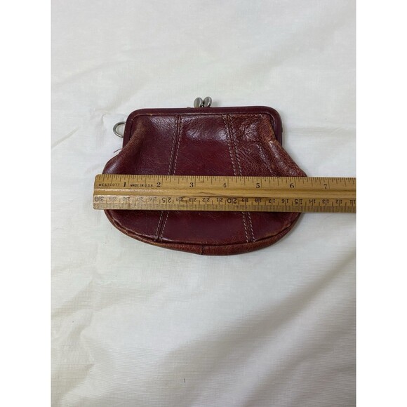 Fossil Leather Coin Purse Wallet Red Leather Vintage Kiss lock - Picture 9 of 12